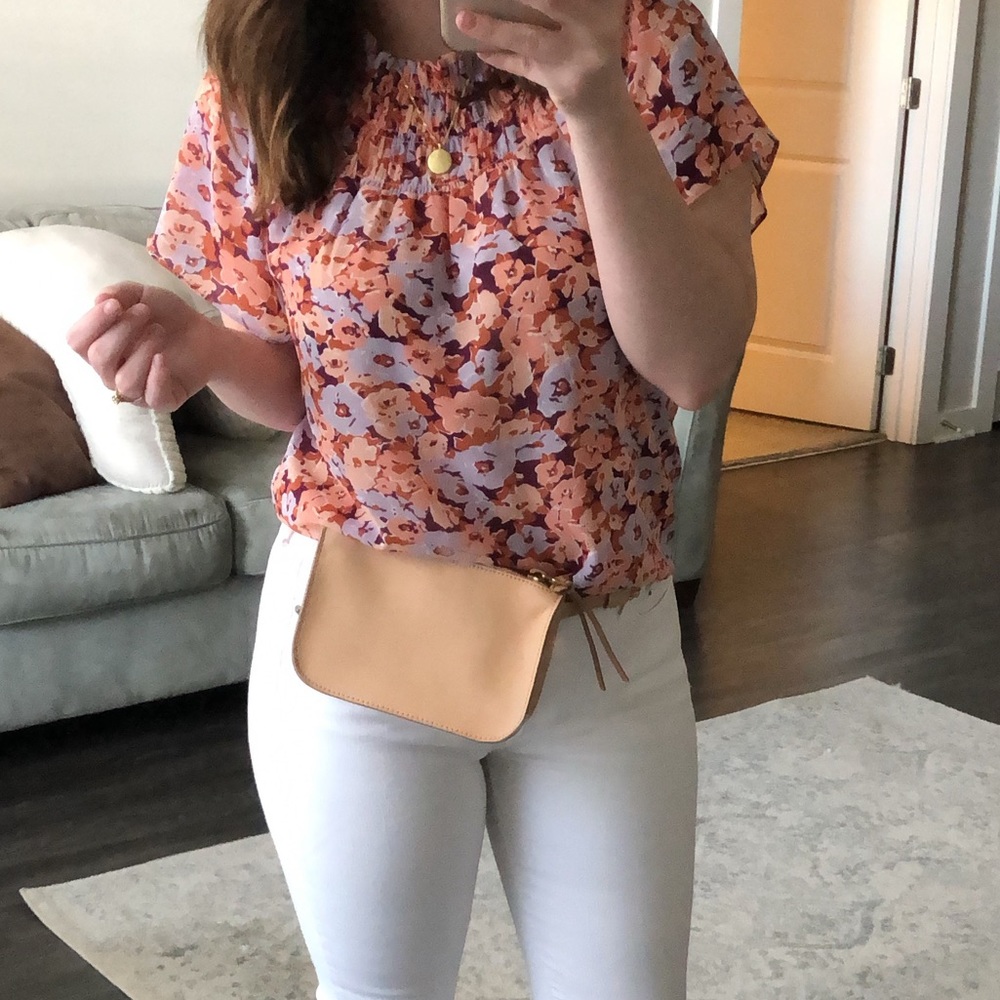 Madewell: Smocked Mockneck Top in Floral Breeze